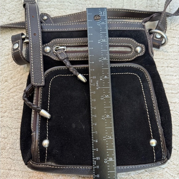 Cold water creek black leather crossbody purse - Picture 7 of 10